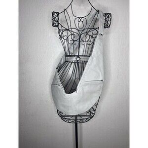 Sash Bag Gray Genuine Leather Cross Body Bag With Travel Pockets